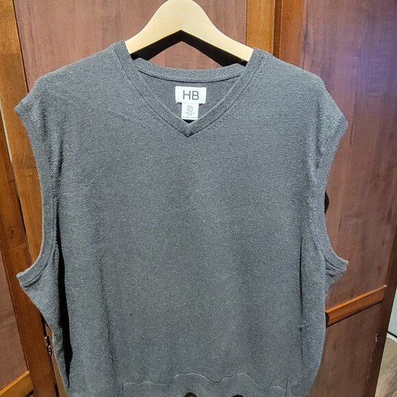 Harbor Bay Carbon Heather V-Neck Sweater Vest - Picture 1 of 3